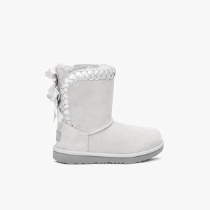 Ugg Classic Short II Braided Klassiska Stövlar Barn Vita (563412YXQ)